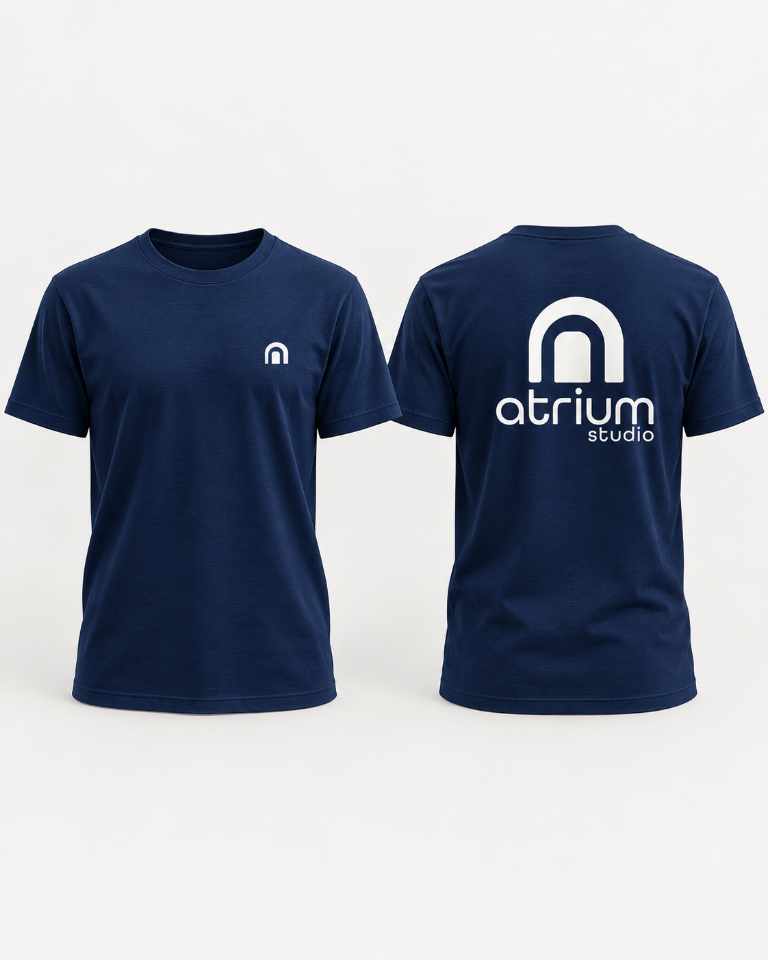 Camisa azul com aplicação branca da marca Atrium